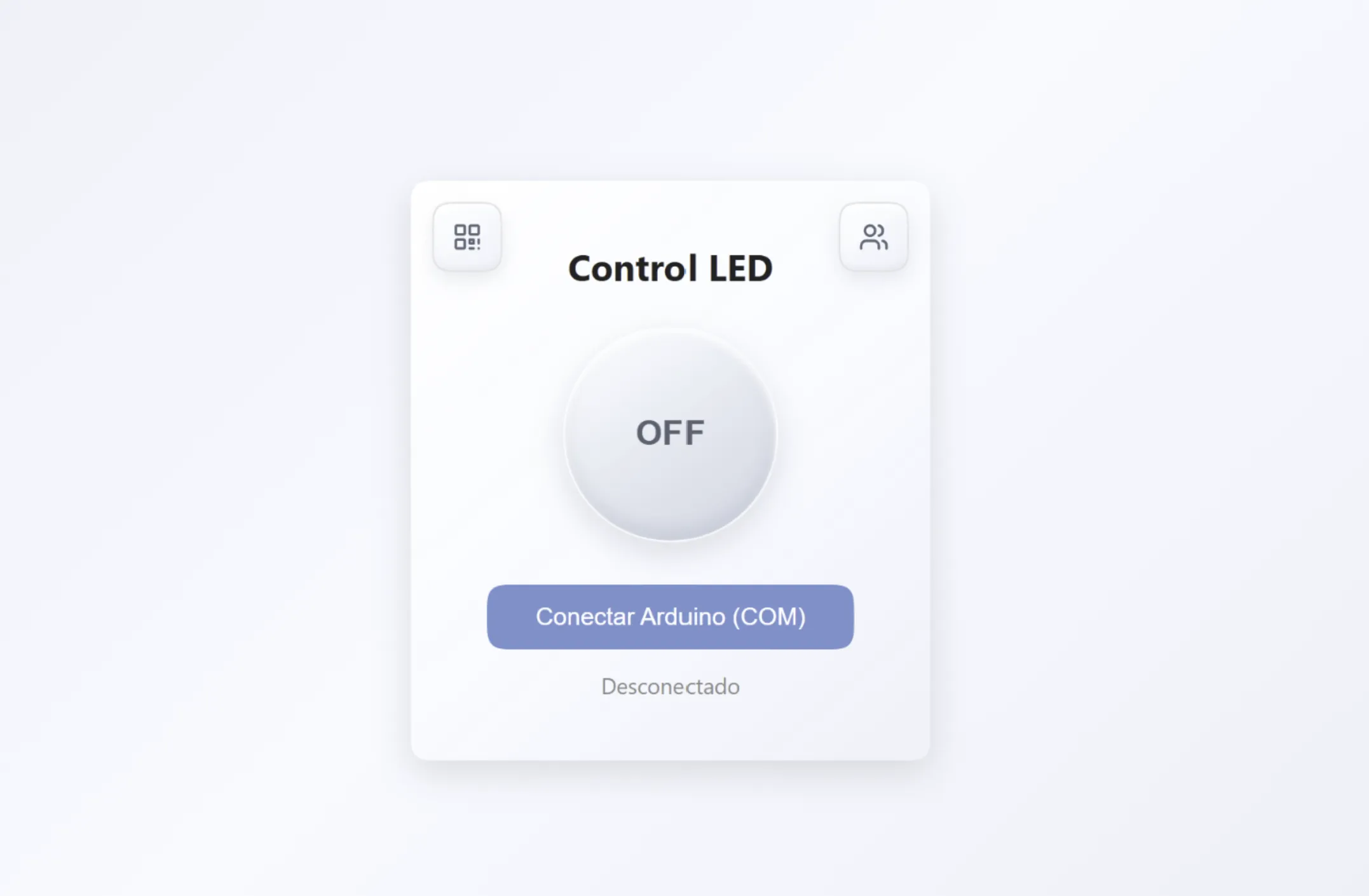 Captura del proyecto Interfaz web para arduino